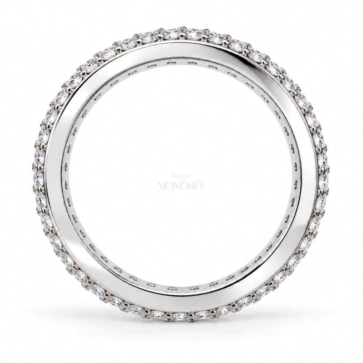Sidabrinis žiedas su moisanitais „Eternity Duo“ - MONOREE
