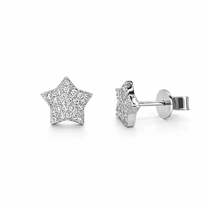 Sidabriniai auskarai su moisanitu „Stargaze“ - House of Monoree