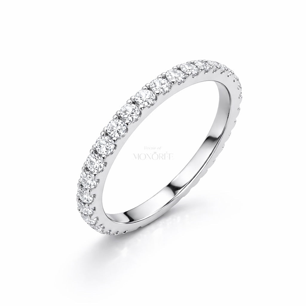 Sidabrinis žiedas su moisanitu „Eternity“ - House of Monoree