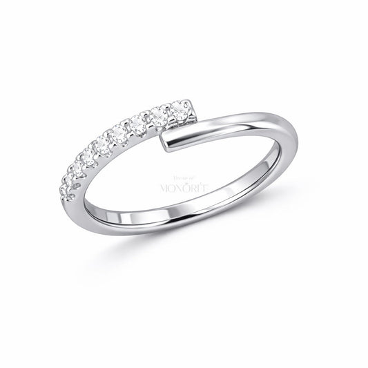 Sidabrinis žiedas su moisanitu „Maris“ - House of Monoree