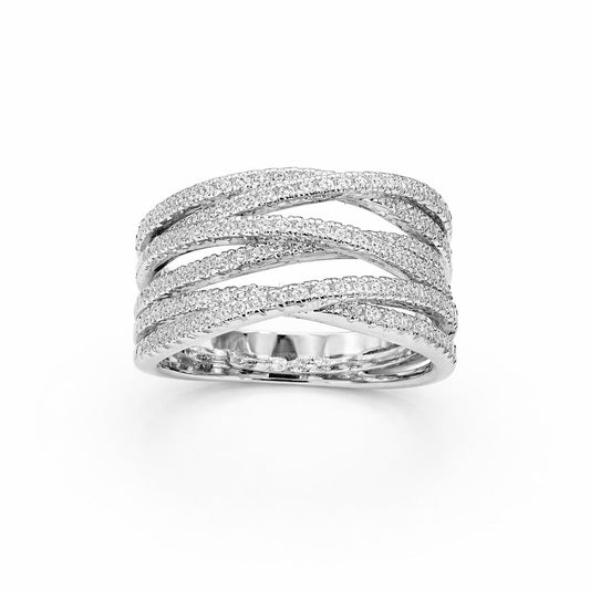 Sidabro žiedas su moisanitu „Twisted Eternity“ - House of Monoree